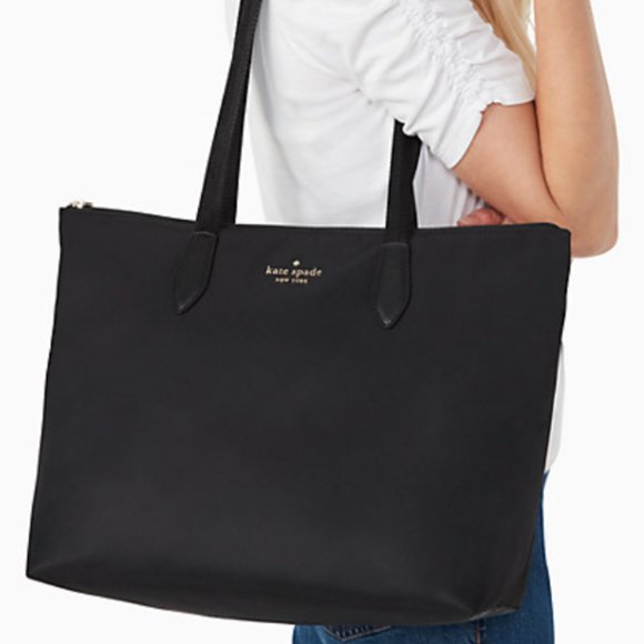 HP 🎉NWT KATE SPADE BLACK MEL PACKABLE TOTE BAG - Picture 2 of 13